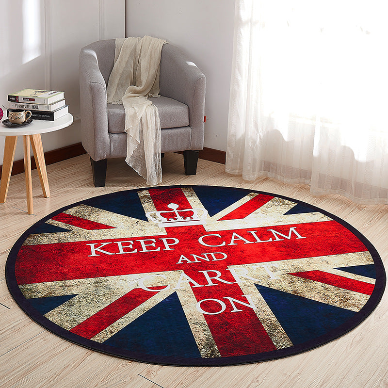 Sikunuo | Creative Boys Bedroom Rug Multi Colors Optical Illusion Rug Polypropylene Non-slip Pet-friendly Washable Rug