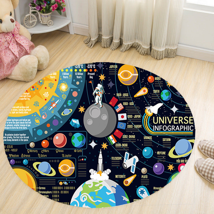 Sikunuo | Vivid 3D Print Area Rug Multicolor Contemporary Rug Synthetic Pet Friendly Non-Slip Washable Rug for Bedroom