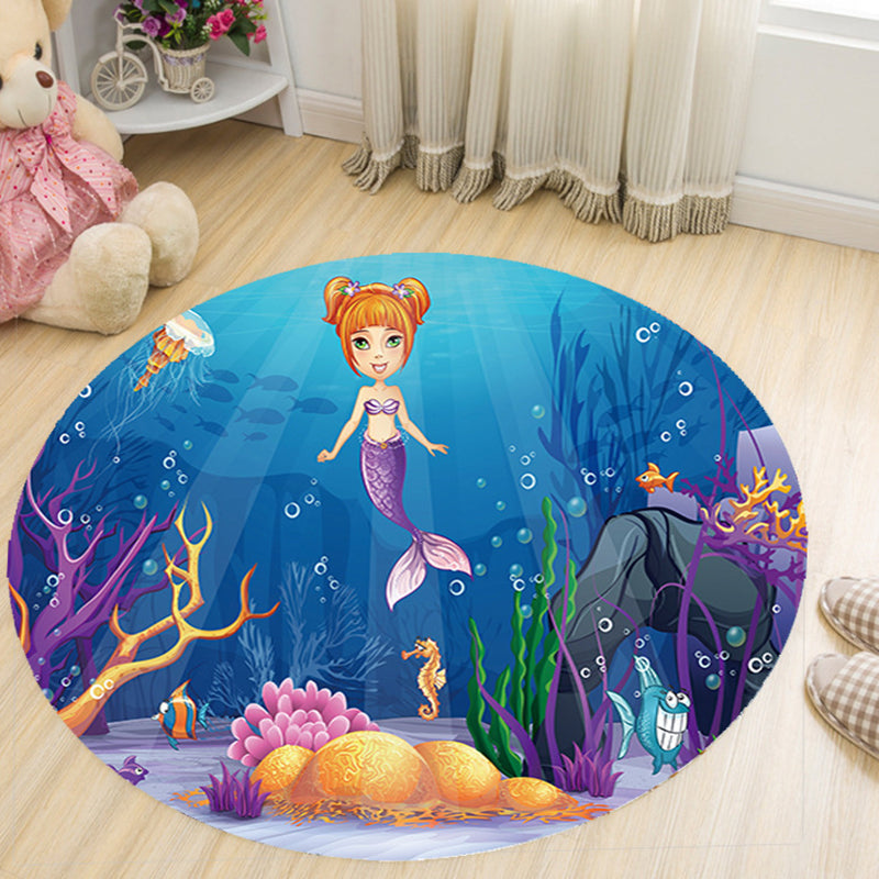 Sikunuo | Vivid 3D Print Area Rug Multicolor Contemporary Rug Synthetic Pet Friendly Non-Slip Washable Rug for Bedroom