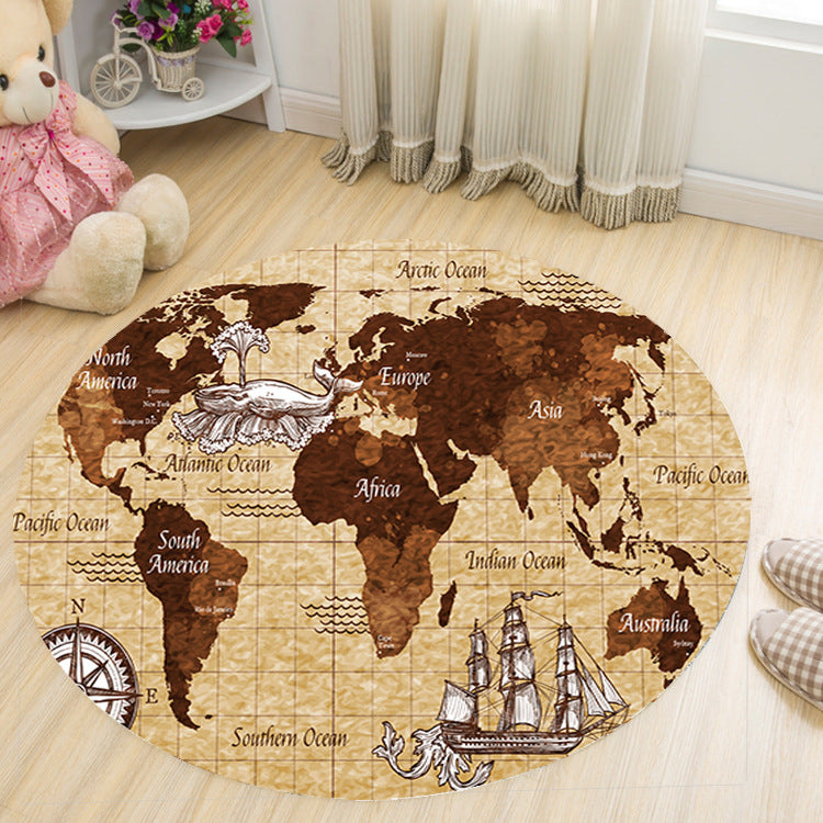 Sikunuo | Vivid 3D Print Area Rug Multicolor Contemporary Rug Synthetic Pet Friendly Non-Slip Washable Rug for Bedroom