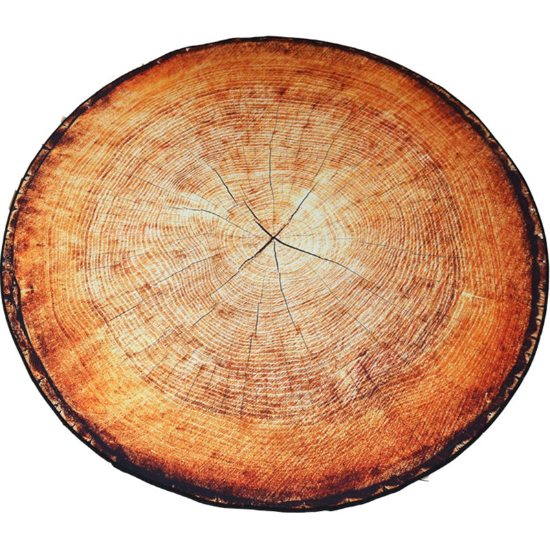 Sikunuo | Multicolor 3D Tree Rings Carpet Polypropylene Contemporary Carpet Washable Non-Slip Back Animal-Friendly Carpet for Living Room