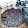 Sikunuo | Multicolor 3D Tree Rings Carpet Polypropylene Contemporary Carpet Washable Non-Slip Back Animal-Friendly Carpet for Living Room