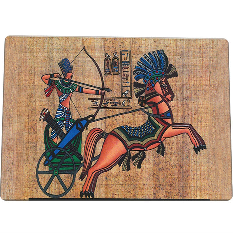 Sikunuo | Novelty Living Room Rug Multicolored Tribal Figures Print Rug Synthetic Pet Friendly Non-Slip Back Washable Rug