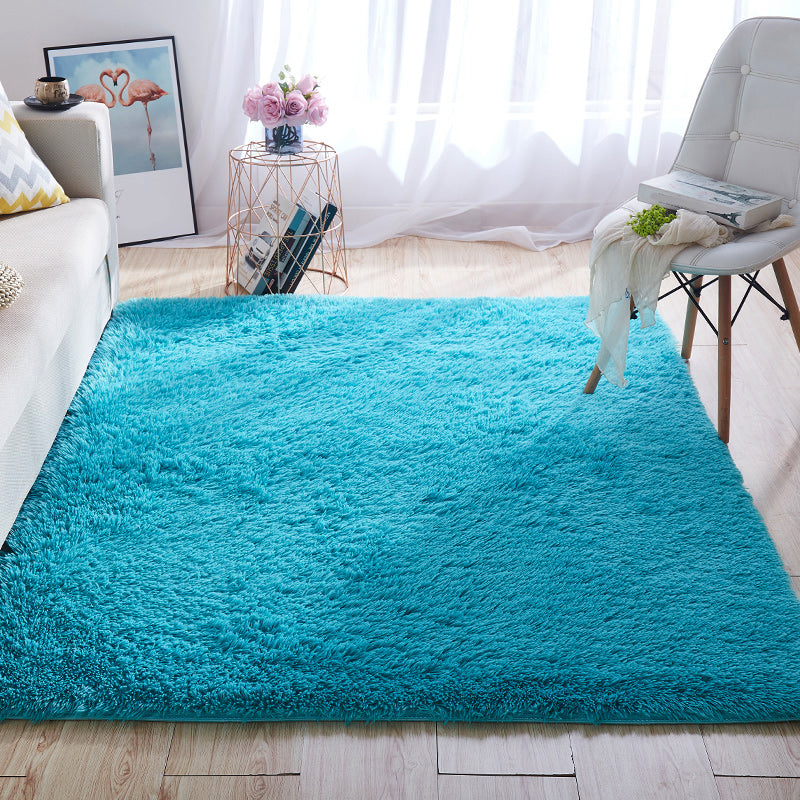 Sikunuo | Multicolored living room rug Nordic simple rug fluffy machine washable stain resistant non-slip back rug with braided edge
