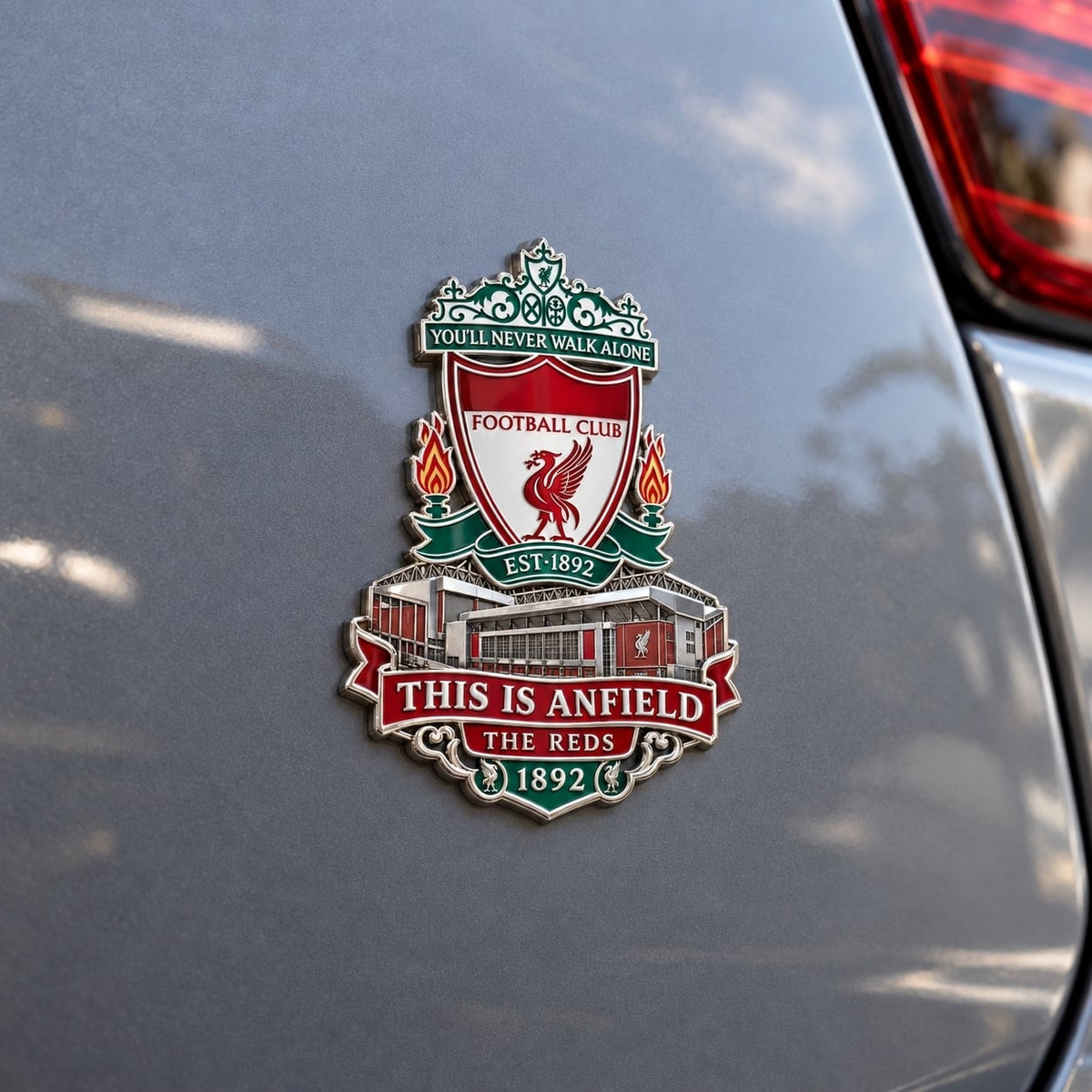 “This Is Anfield” 1892 “The Reds” Tribute Metal Car Emblem