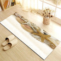 Sikunuo | Contemporary Patterned Runner Multi-Colored Synthetic Carpet Machine Washable Non-Slip Stain Resistant Carpet for Door