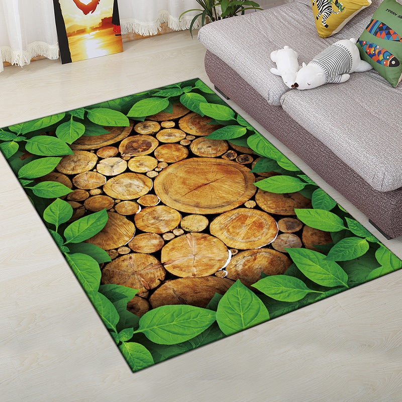 Sikunuo | Multi-Color Modern Rug Polyester Digital Graphic Living Room Rug Non-Slip Back Pet-Friendly Washable Rug for Guest Room