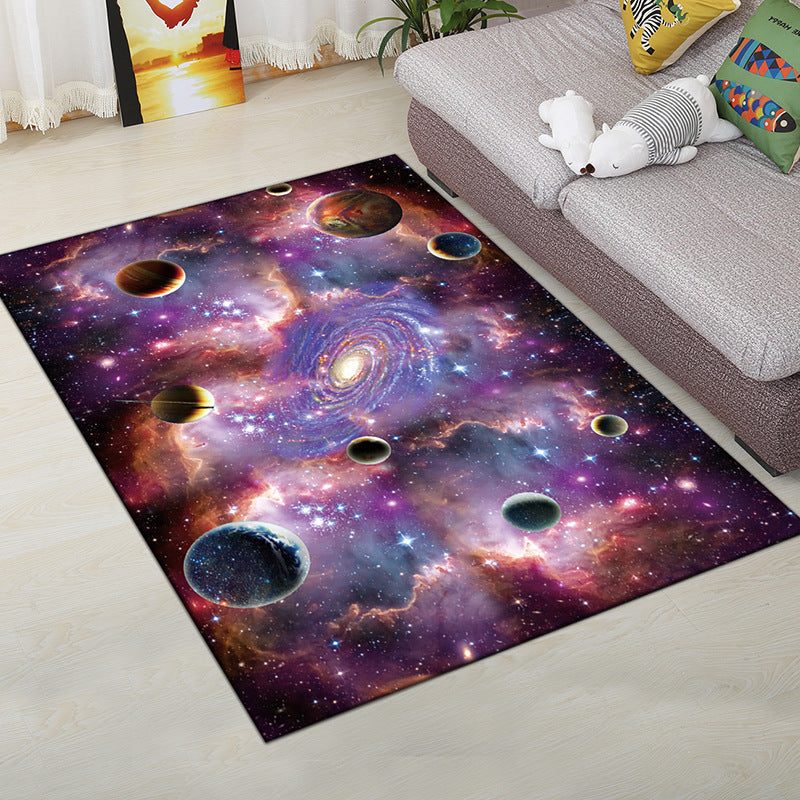 Sikunuo | Multi-Color Modern Rug Polyester Digital Graphic Living Room Rug Non-Slip Back Pet-Friendly Washable Rug for Guest Room