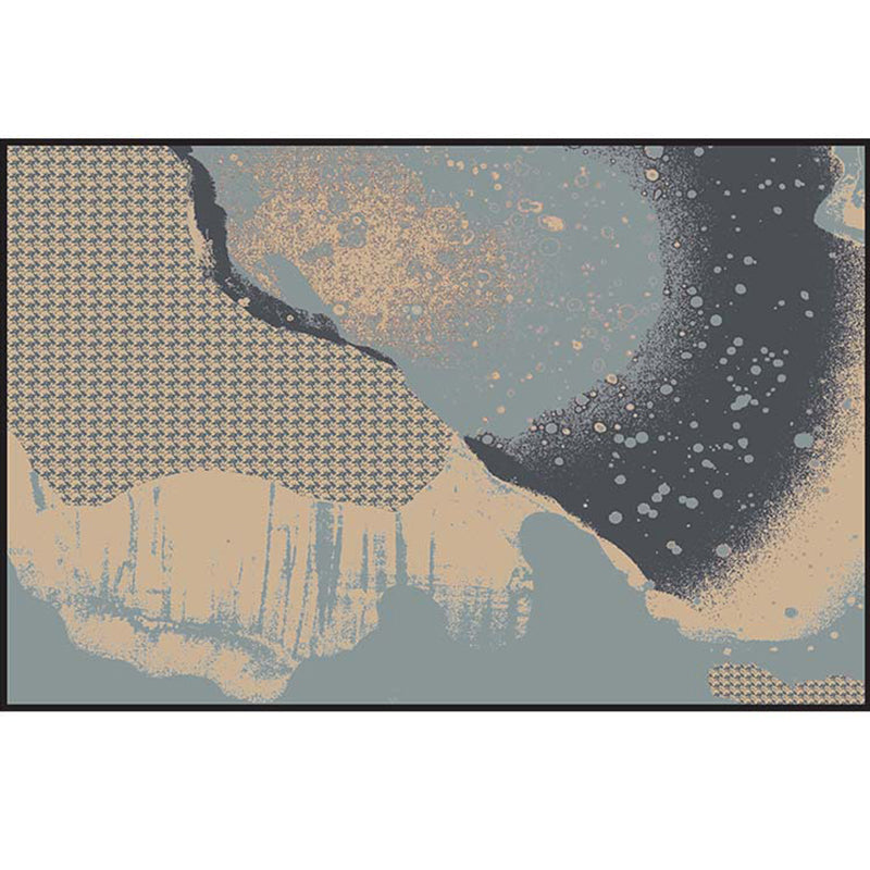Sikunuo | Multicolor 3D Illusion Geometry Rug Polyester Modernist Rug Non-Slip Pet-Friendly Machine Washable Rug for the Large Room