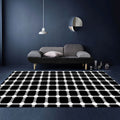 Sikunuo | Unusual Visual Deception Rug Black and White Modern Area Rug Polypropylene Pet Friendly Machine Washable Non-Slip Rug for Home Deco