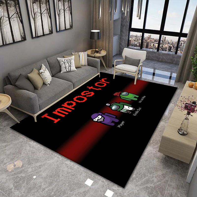 Sikunuo | Modern Brain Deception 3D Carpet Black Synthetic Area Rug Machine Washable Stain Resistant Non-Slip Rug for Living Room