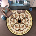Sikunuo | Victorian Bedroom Carpet Multicolored Peony Carpet Polyester Stain Resistant Washable Non-Slip Carpet