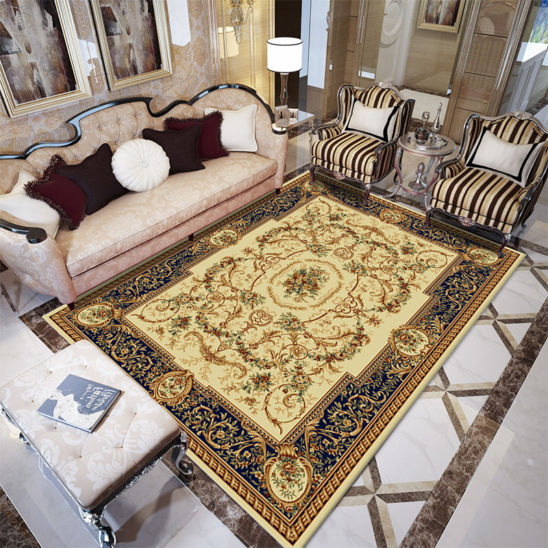 Sikunuo | Beautiful multicolored jacquard rug polypropylene traditional rug stain-resistant washable non-slip backing rug for room