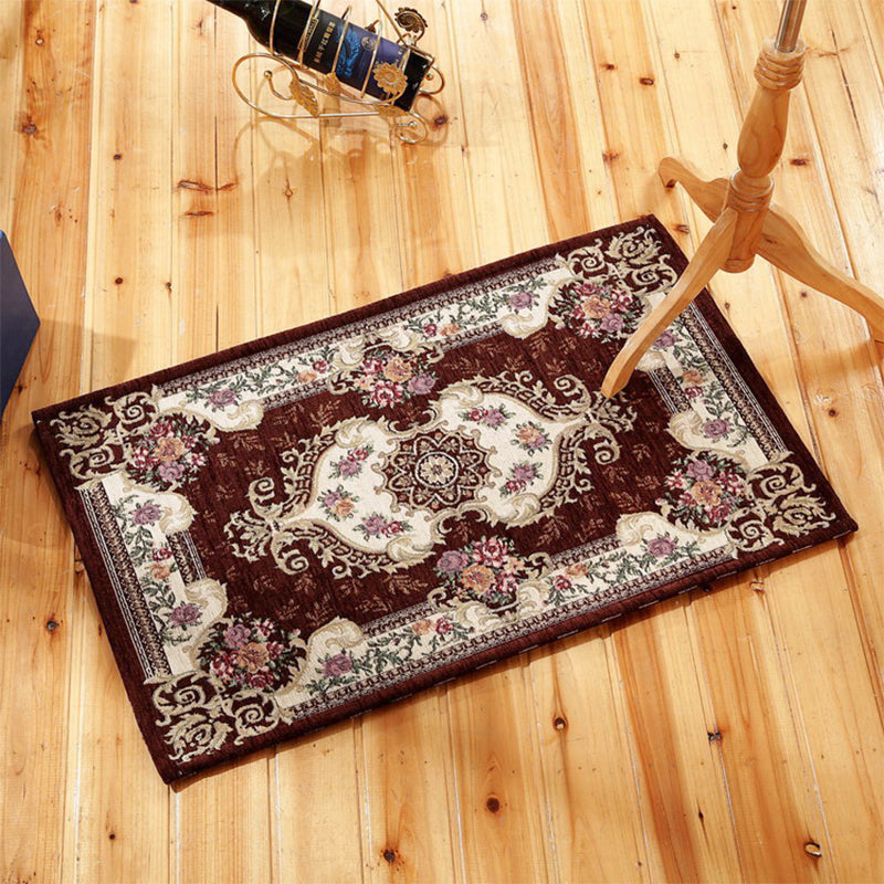 Sikunuo | Classic Victoria area rug Multicolor flower carpet Pet-friendly Washable Non-slip backing Door mat