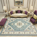 Sikunuo | Antique Multicolor Glam Carpet Polyester Floral Pattern Carpet Pet Friendly Stain Resistant Non-Slip Carpet for Home