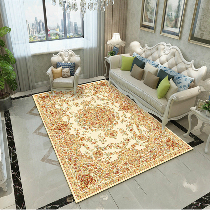 Sikunuo | Fancy Victoria Rug Multi-Colored Flower Rug Non-Slip Washable Pet-Friendly Rug for the Living Room