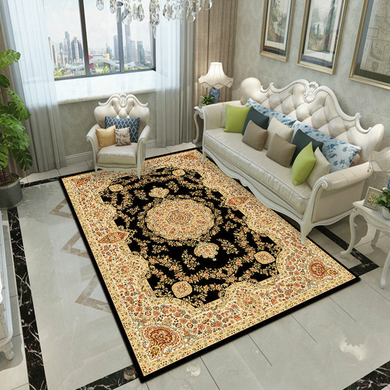 Sikunuo | Fancy Victoria Rug Multi-Colored Flower Rug Non-Slip Washable Pet-Friendly Rug for the Living Room