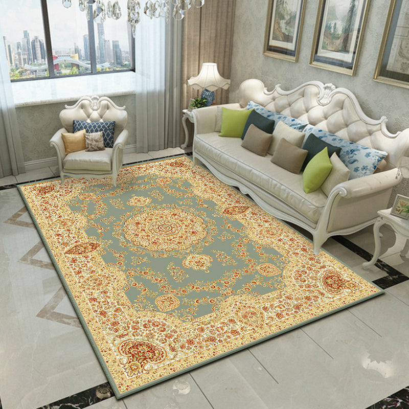 Sikunuo | Fancy Victoria Rug Multi-Colored Flower Rug Non-Slip Washable Pet-Friendly Rug for the Living Room
