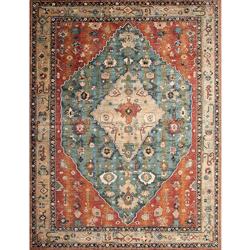 Sikunuo | Victoria Print Carpet Multicolored Polypropylene Carpet Non-Slip Stain Resistant Washable Indoor Carpet for Living Room