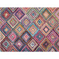 Sikunuo | Worn Moroccan Rug Multicolored Patterned Rug Non-Slip Machine Washable Stain Resistant Rug for Home