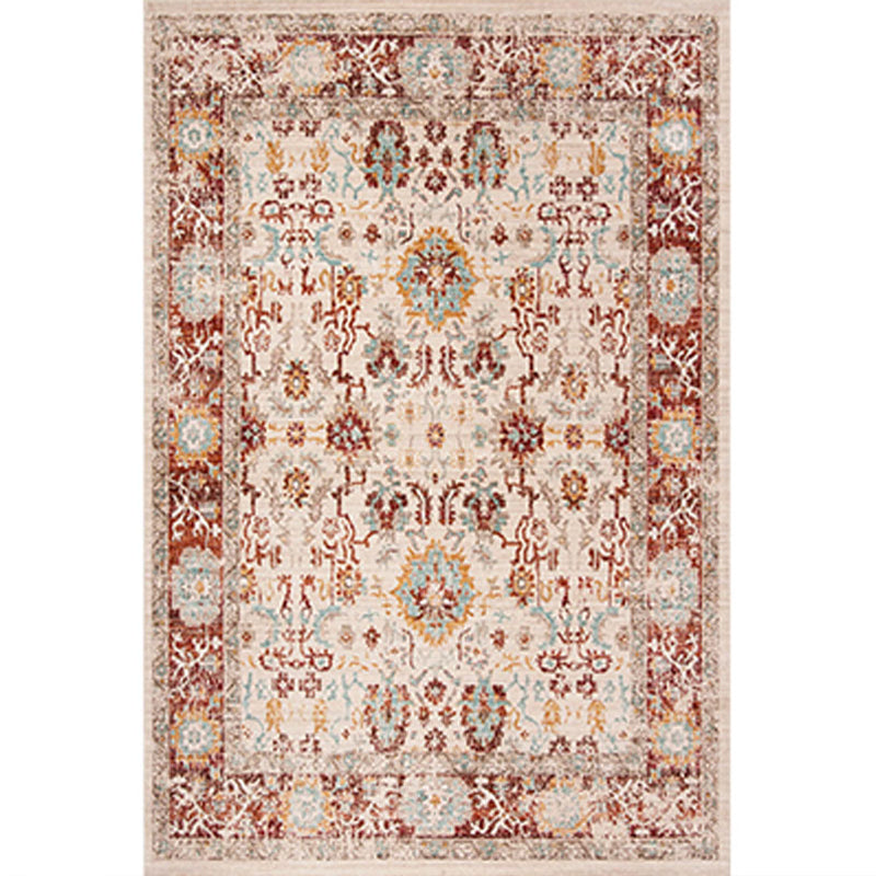 Sikunuo | Worn Moroccan Rug Multicolored Patterned Rug Non-Slip Machine Washable Stain Resistant Rug for Home