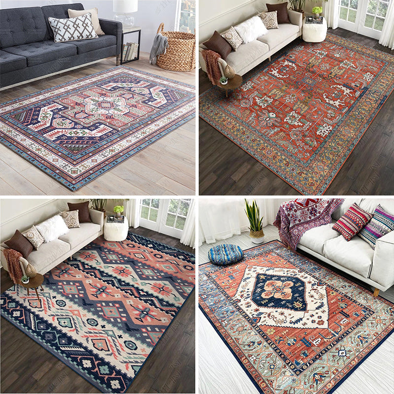 Sikunuo | Moroccan living room carpet More colors Printed carpet Cotton Non-slip Machine washable Pet-friendly carpet
