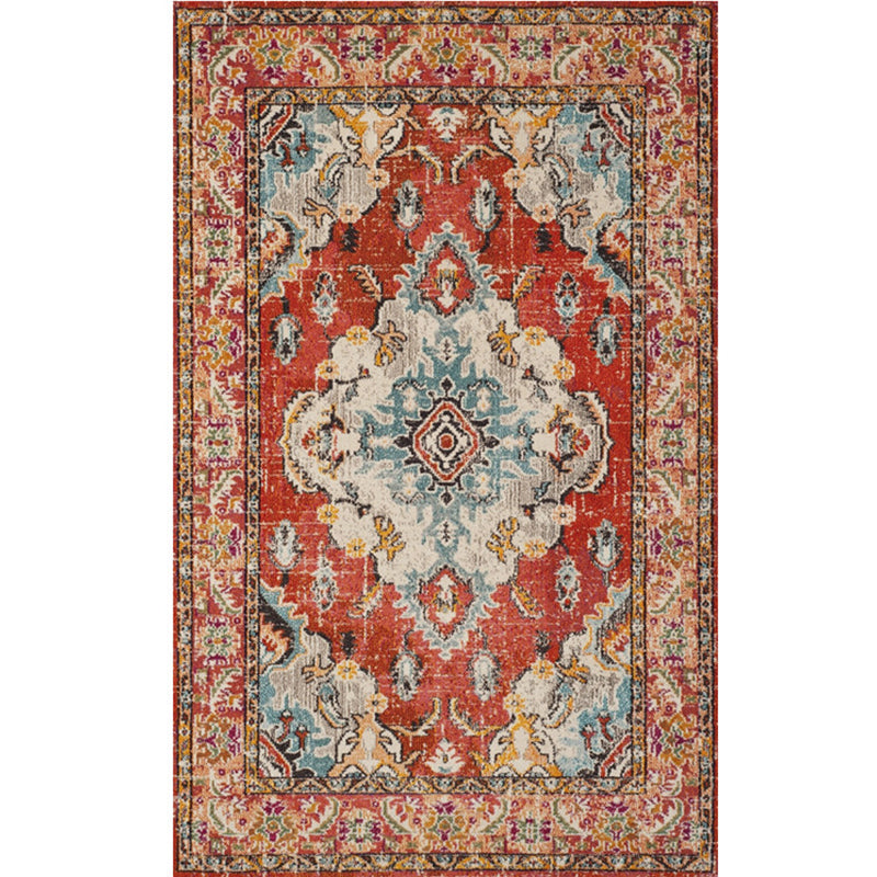 Sikunuo | Nostalgia Chamber Rug Multicolored Jacquard Rug Synthetic Pet Friendly Non-Slip Back Machine Washable Rug