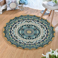 Sikunuo | Ethnic Multicolor Print Carpet Polyester Persian Carpet Stain Resistant Machine Washable Non-Slip Carpet for the Living Room
