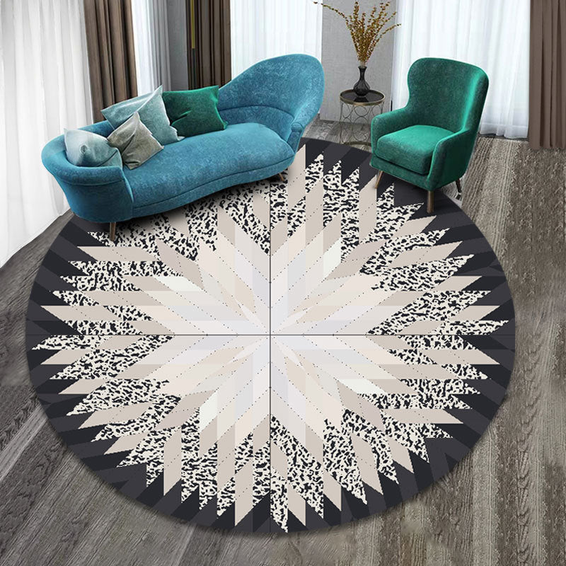Sikunuo | Colorfully patterned folk art printed carpet polyester Moroccan carpet with non-slip backing pet-friendly machine washable carpet for guest room