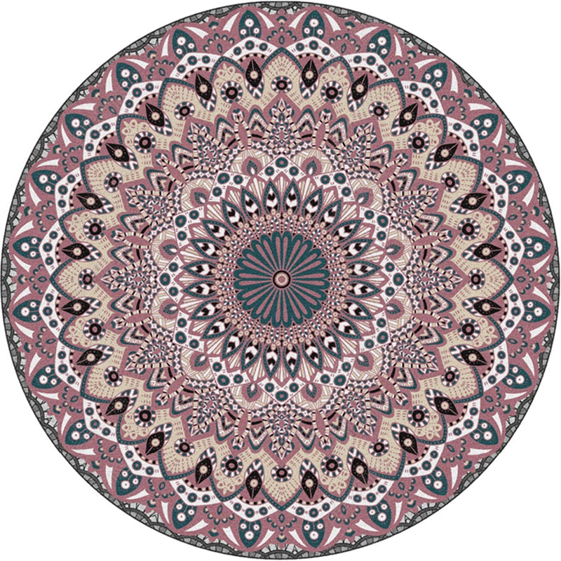 Sikunuo | Moroccan Door Mat Multicolored Mandala Rug Polypropylene non-slip stain-resistant machine washable Rug