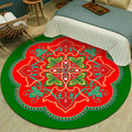 Sikunuo | Exotic Multicolor Mandala Rug Polypropylene Moroccan Rug Pet Friendly Machine Washable Non-Slip Backing Rug for Bedroom