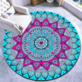 Sikunuo | Beautiful mandala patterned rug Multicolored Moroccan area rug Polyester pet friendly stain resistant non-slip backing rug for tea room