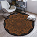 Sikunuo | Folks Multicolor Mandala Rug Synthetic Moroccan Rug Machine Washable Non-Slip Pet Friendly Living Room Rug