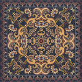 Sikunuo | Shabby Chic Floral Area Rug Multicolor Persian Carpet Polypropylene Anti-Slip Backing Washable Pet-Friendly Rug for Foyer