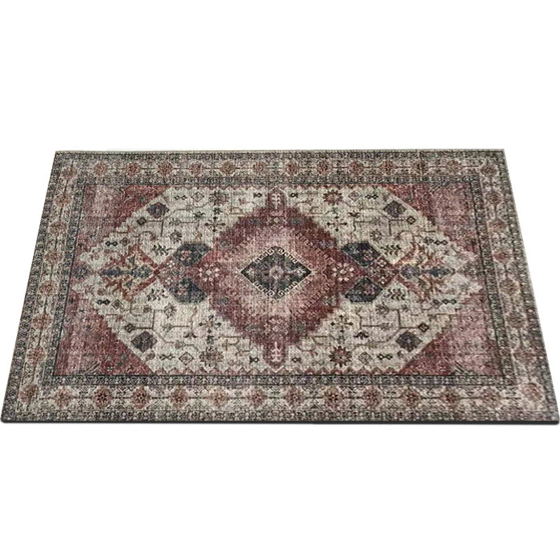 Sikunuo | Classic multicolored Persian carpet polypropylene floral carpet washable stain resistant non-slip carpet for guest room