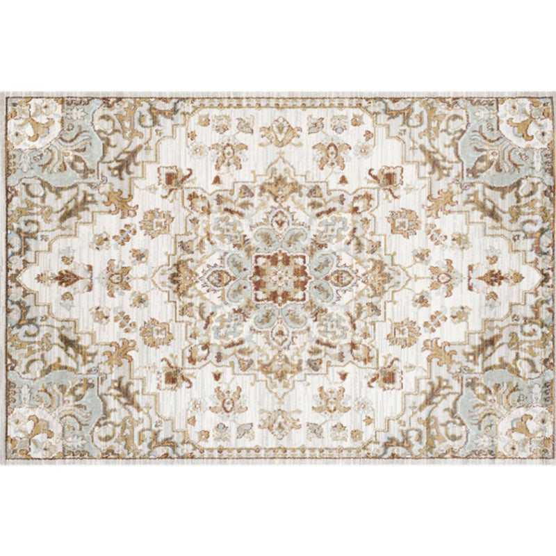 Sikunuo | Washed Jacquard Print Rug Multicolor Persian Rug Synthetic Non-slip Washable Stain-resistant Rug for Tearoom