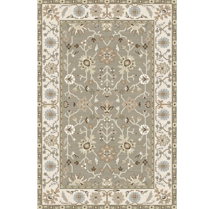 Sikunuo | Washed Jacquard Print Rug Multicolor Persian Rug Synthetic Non-slip Washable Stain-resistant Rug for Tearoom