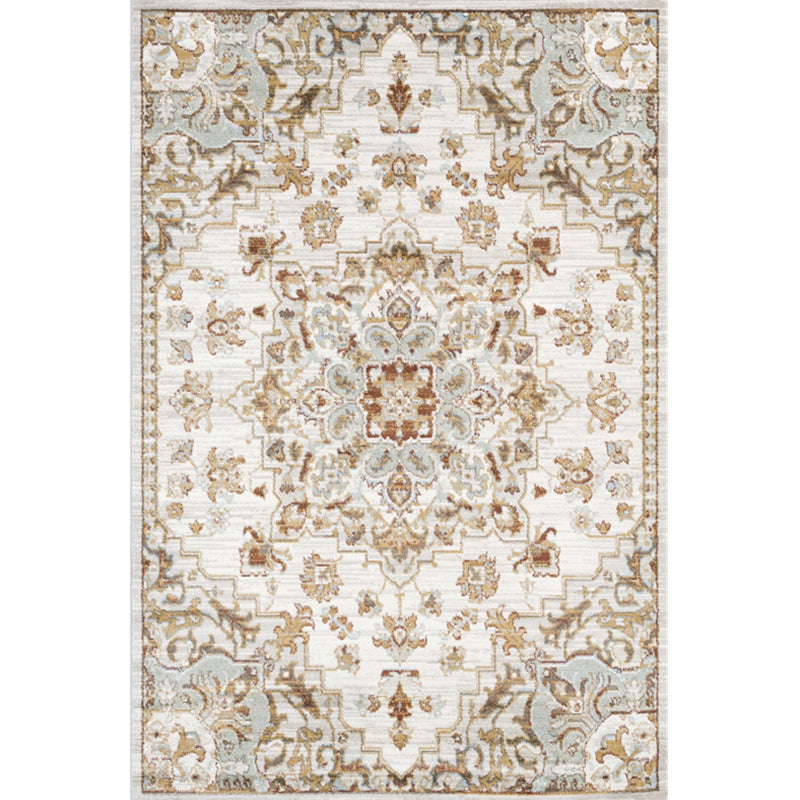 Sikunuo | Washed Jacquard Print Rug Multicolor Persian Rug Synthetic Non-slip Washable Stain-resistant Rug for Tearoom