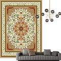 Sikunuo | Traditional Multicolored Moroccan Carpet Polypropylene Floral Carpet Non-Slip Backing Pet Friendly Stain Resistant Carpet for Living Room