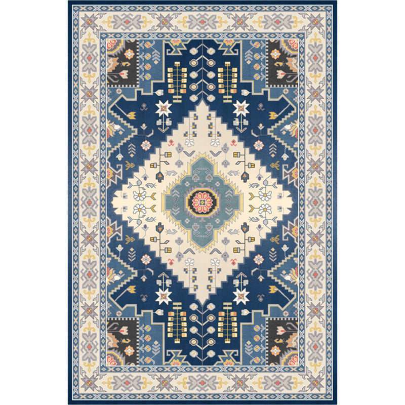 Sikunuo | Beautiful Moroccan Rug Multicolored symmetrical printed carpet non-slip machine washable pet-friendly rug for the room