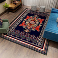 Sikunuo | Classic Persian Carpet Multicolored Flower Rug Machine Washable Stain Resistant Non-slip Living Room Rug for Home