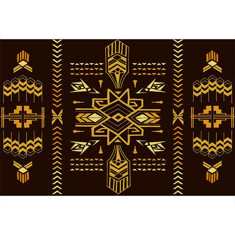 Sikunuo | Multicolored floral mosaic print carpet polypropylene Moroccan indoor carpet machine washable non-slip backing pet-friendly carpet for home