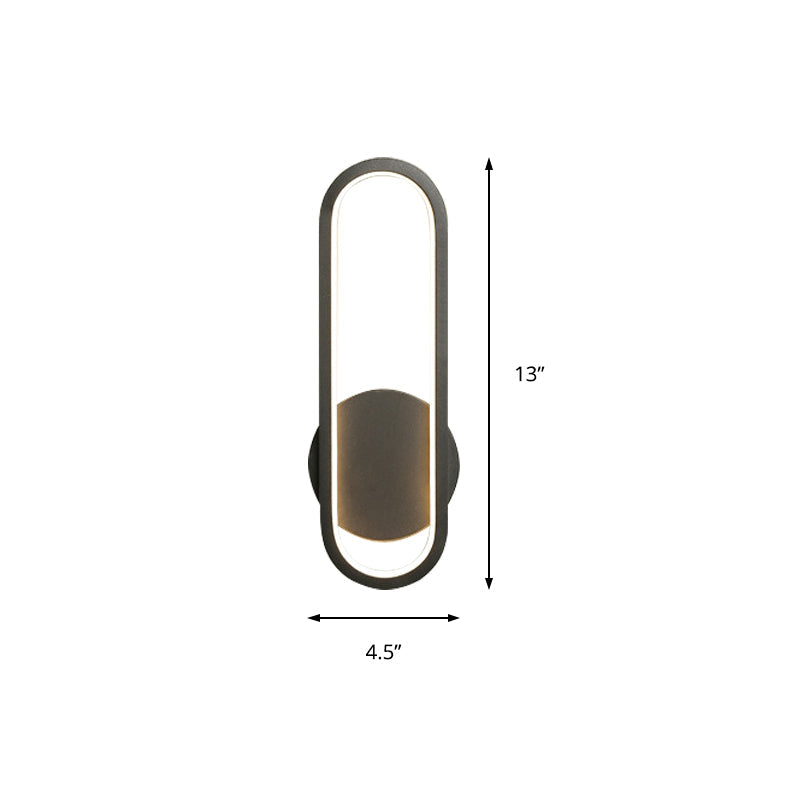 Sikunuo | Black/White Rectangular LED Wall Light Minimal Acrylic Living Room Lighting Ideas, White/Warm Light