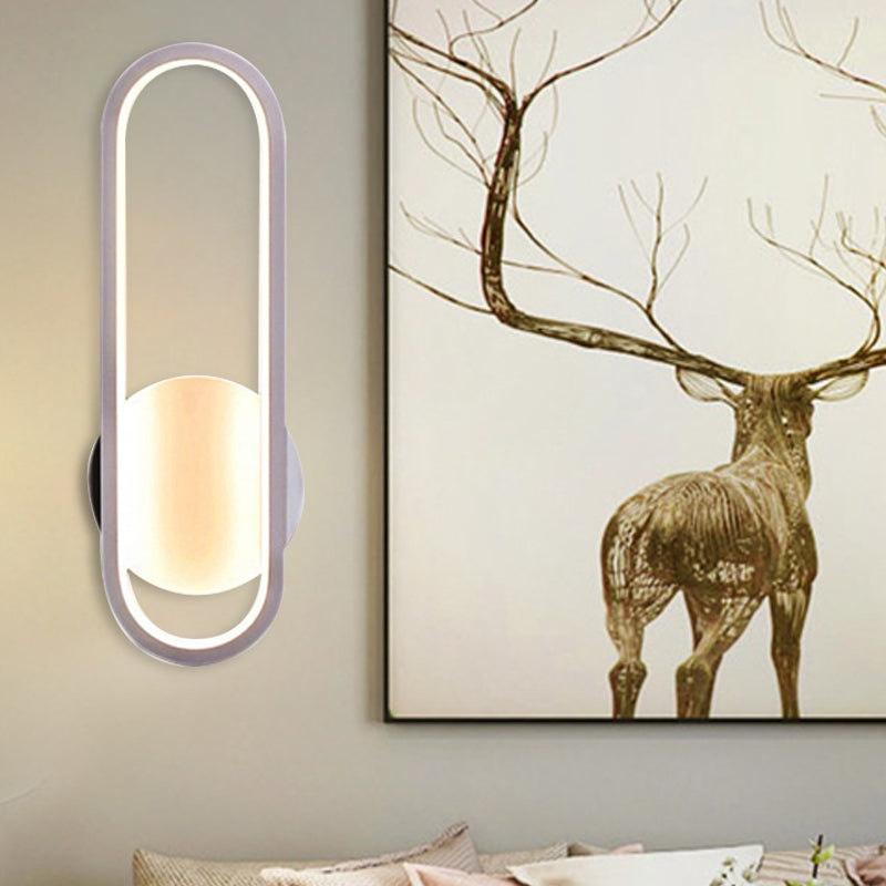 Sikunuo | Black/White Rectangular LED Wall Light Minimal Acrylic Living Room Lighting Ideas, White/Warm Light