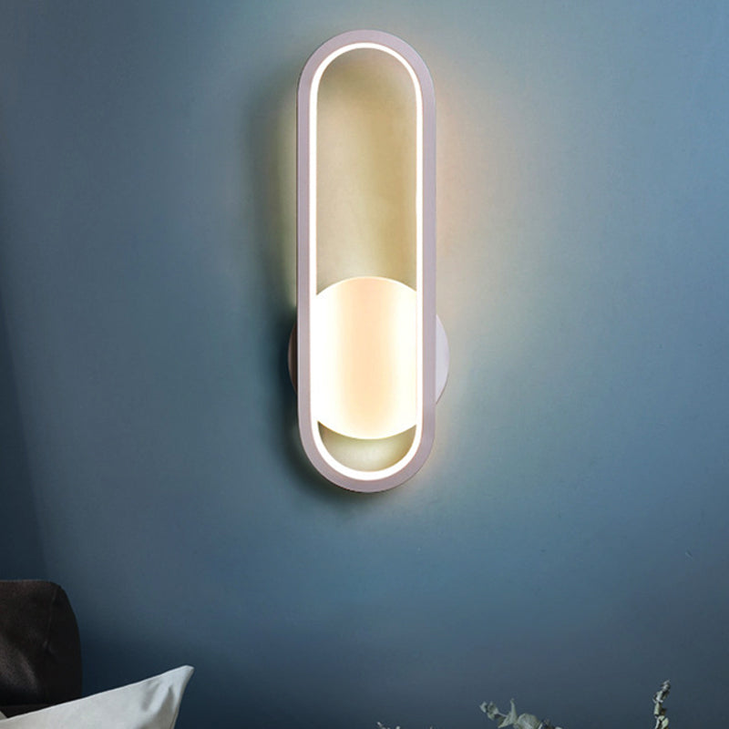 Sikunuo | Black/White Rectangular LED Wall Light Minimal Acrylic Living Room Lighting Ideas, White/Warm Light