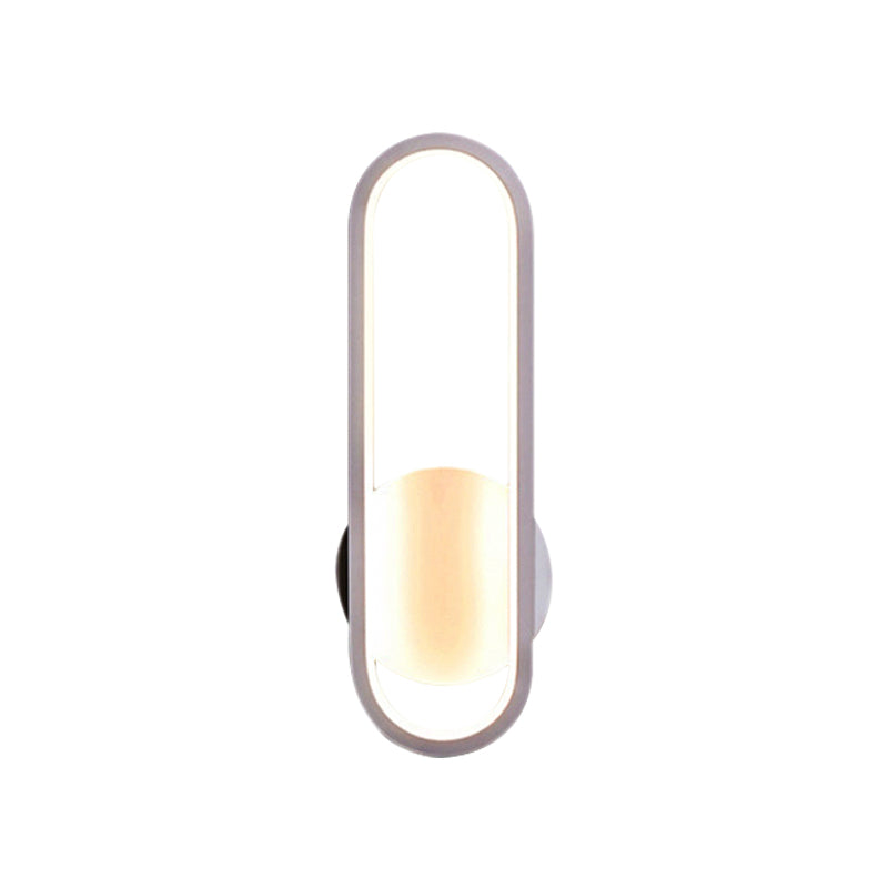 Sikunuo | Black/White Rectangular LED Wall Light Minimal Acrylic Living Room Lighting Ideas, White/Warm Light