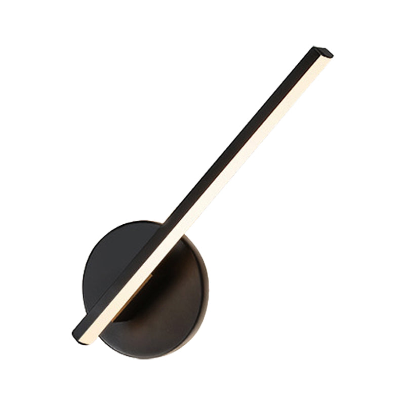 Sikunuo | Black/White Linear Wall Lamp Minimal Acrylic LED Wall Light for Bedroom in Warm/White Light