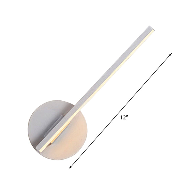 Sikunuo | Black/White Linear Wall Lamp Minimal Acrylic LED Wall Light for Bedroom in Warm/White Light
