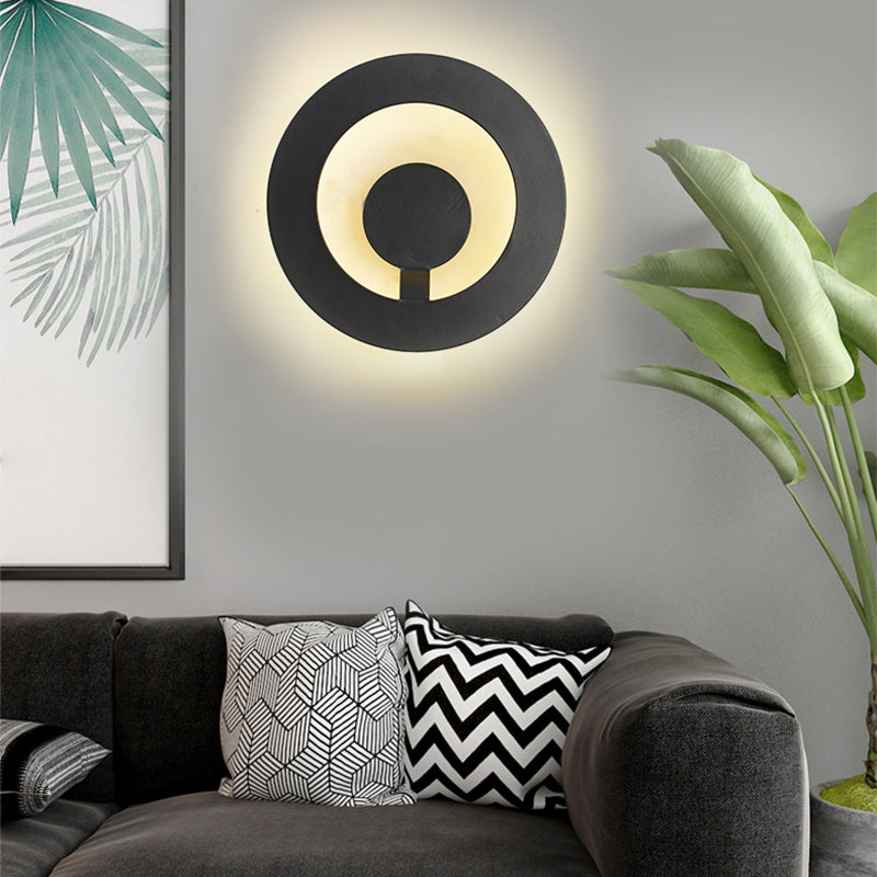 Sikunuo | Black/White Super Thin Wall Light Modern Acrylic Living Room Wall Lamp, Warm/White Light
