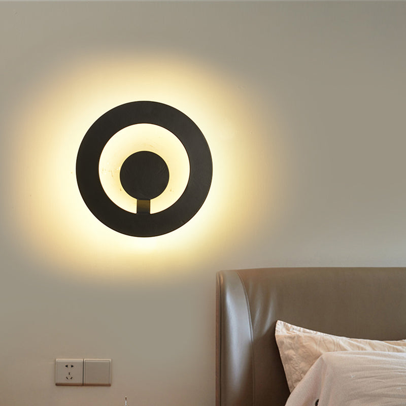 Sikunuo | Black/White Super Thin Wall Light Modern Acrylic Living Room Wall Lamp, Warm/White Light